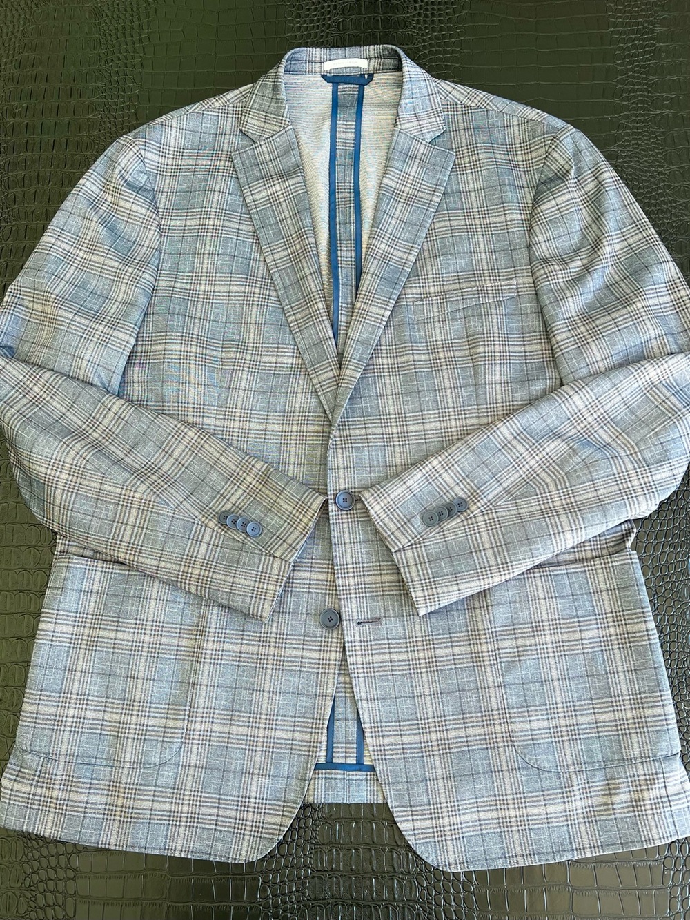 Wrinkle Free Stretch Soft Men's Plaid Blazer - Sport Coat